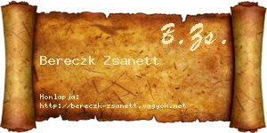 Bereczk Zsanett névjegykártya
